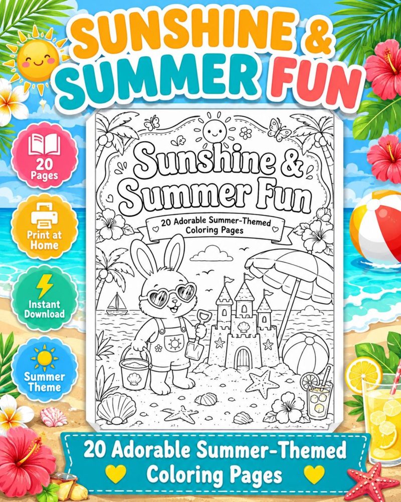 Sunshine & Summer Fun coloring book